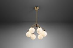 Sculptural Brass and Glass Ceiling Light Scandinavia 1950s - 2780253