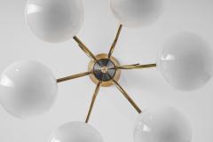 Sculptural Brass and Glass Ceiling Light Scandinavia 1950s - 2780255