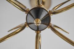 Sculptural Brass and Glass Ceiling Light Scandinavia 1950s - 2780259