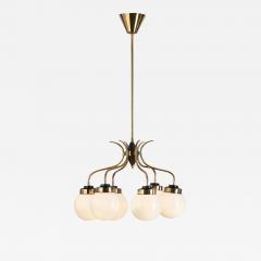 Sculptural Brass and Glass Ceiling Light Scandinavia 1950s - 2784296