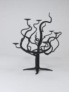 Sculptural Brutalist Tree of Life Hand Forged Candelabra Candle Holder 1970s - 4472827