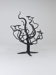 Sculptural Brutalist Tree of Life Hand Forged Candelabra Candle Holder 1970s - 4472833