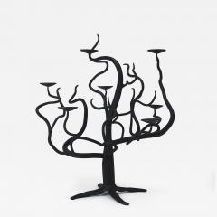 Sculptural Brutalist Tree of Life Hand Forged Candelabra Candle Holder 1970s - 4475740