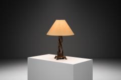 Sculptural Carved Oak Table Lamp Scandinavia Mid 20th Century - 4563181