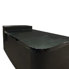 Sculptural Coffee Table in Black Lacquered Linen and Glass 1970s - 693981