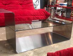 Sculptural Coffee Table made of Three Modular Glass and Chrome pieces 1970s - 728195