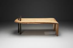 Sculptural Coffee Table with Wood Etching and Slate Legs Europe ca 1990s - 4556139