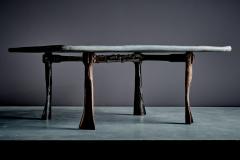 Sculptural Coffee Table with hand forged Iron Base and Slate Top - 4613729