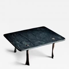Sculptural Coffee Table with hand forged Iron Base and Slate Top - 4614450