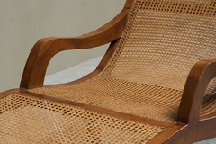 Sculptural Colonial Chaise Longue in Wood and Webbing Early 20th Century - 4803602