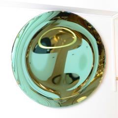 Sculptural Concave Mirror in Green - 3310430