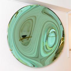 Sculptural Concave Mirror in Green - 3310432