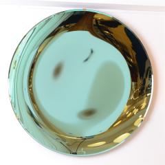 Sculptural Concave Mirror in Green - 3310434