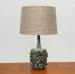 Sculptural Danish Ceramic Lamp in Aqua Green Glaze - 2977144