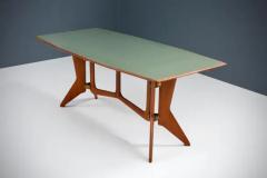 Sculptural Dining Table by Ariberto Colombo in Teak Brass and Glass 1950s - 3653937