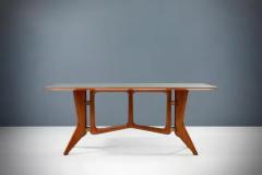Sculptural Dining Table by Ariberto Colombo in Teak Brass and Glass 1950s - 3653938