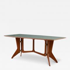Sculptural Dining Table by Ariberto Colombo in Teak Brass and Glass 1950s - 3662031