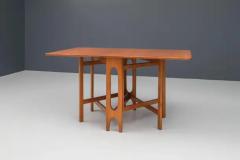 Sculptural Dining Table with Two Drop Leaves in Teak Denmark 1960s - 3653607