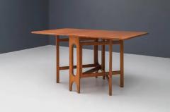 Sculptural Dining Table with Two Drop Leaves in Teak Denmark 1960s - 3653622