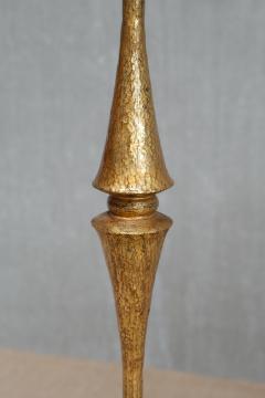 Sculptural French Modern Gilded Wrought Iron Three Legged Floor Lamp 1940s - 4213424
