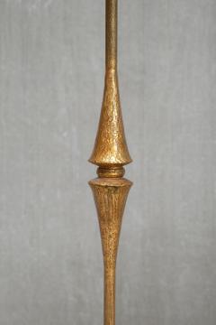 Sculptural French Modern Gilded Wrought Iron Three Legged Floor Lamp 1940s - 4213425