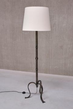 Sculptural French Modern Three Legged Floor Lamp in Wrought Iron 1950s - 3690050