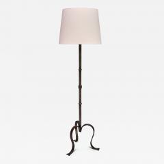 Sculptural French Modern Three Legged Floor Lamp in Wrought Iron 1950s - 3697332