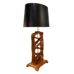 Sculptural Hand Carved Wood Table Lamp 1950s - 887762