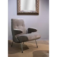 Sculptural Italian Lounge Chair with Chrome Base 1960s - 3608064