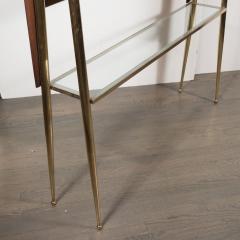 Sculptural Italian Mid Century Modern tag re in Handrubbed Walnut and Brass - 1508106