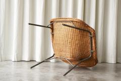 Sculptural Lounge Chair in Rattan and Metal The Netherlands 1960s - 4528530