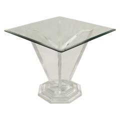 Sculptural Lucite Side Table With Stepped Base 1970s - 335119
