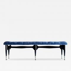 Sculptural MCM EBonized Mahogany Bench C 1950s - 3995418