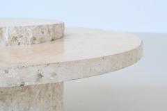 Sculptural Mactan stone round coffee table in white Belgium 1970 - 3945027