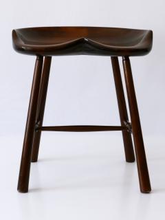 Sculptural Mid Century Modern Solid Wood Stool Germany 1950s - 2672858