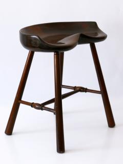 Sculptural Mid Century Modern Solid Wood Stool Germany 1950s - 2672861