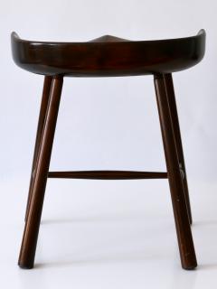 Sculptural Mid Century Modern Solid Wood Stool Germany 1950s - 2672864