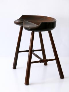 Sculptural Mid Century Modern Solid Wood Stool Germany 1950s - 2672865