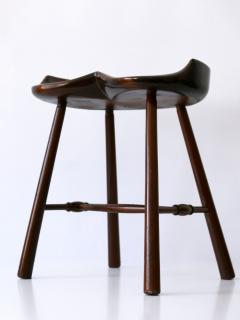 Sculptural Mid Century Modern Solid Wood Stool Germany 1950s - 2672866