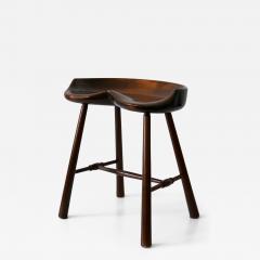 Sculptural Mid Century Modern Solid Wood Stool Germany 1950s - 2674265