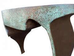 Sculptural Mid Century Modern Studio Made Copper Console Table Vanity or Desk - 2896844