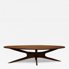 Sculptural Mid century modern solid walnut coffee table 59 long - 4049474