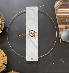 Sculptural Modern Clock 2019 with Carrara Marble and Finishes in 24 Karat Gold - 1932544