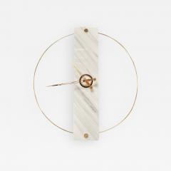 Sculptural Modern Clock 2019 with Carrara Marble and Finishes in 24 Karat Gold - 1934958