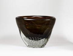 Sculptural Modern Murano Bronze Oval Vase Signed Contemporary - 4334144