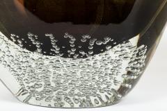 Sculptural Modern Murano Bronze Oval Vase Signed Contemporary - 4334161