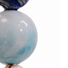 Sculptural Modernist Style Blue and Turquoise Multicolored Glass Floor Lamp - 4748556