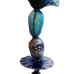Sculptural Modernist Style Blue and Turquoise Multicolored Glass Floor Lamp - 4748560