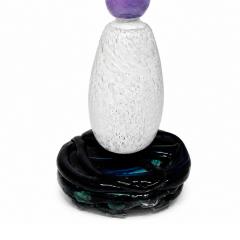 Sculptural Modernist Style Green Purple and Amber Multicolored Glass Floor Lamp - 4748636