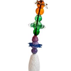 Sculptural Modernist Style Green Purple and Amber Multicolored Glass Floor Lamp - 4748640